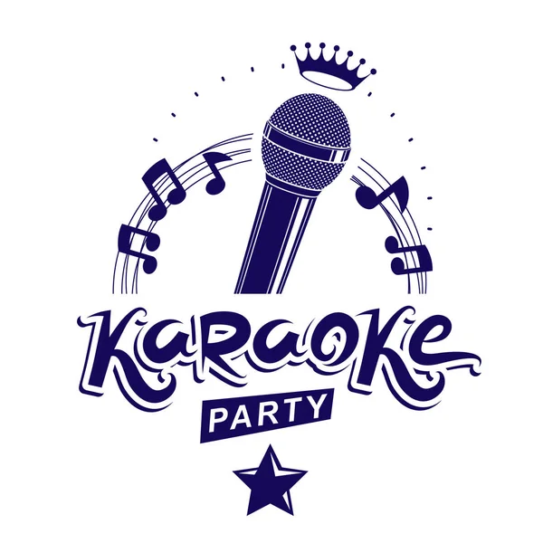 Karaoke Partij Uitnodiging Poster Witte Achtergrond — Stockvector