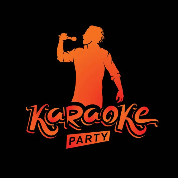 Cartel Invitación Fiesta Karaoke Sobre Fondo Negro — Vector de stock