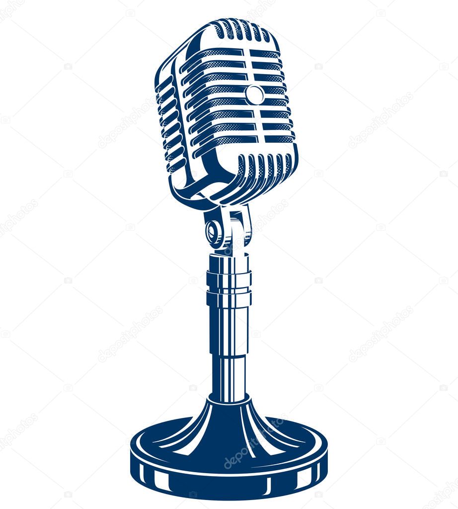 Recorder microphone icon isolated on white background