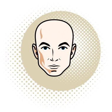 soyutlanmış arka plan üzerinde kel erkek kafası