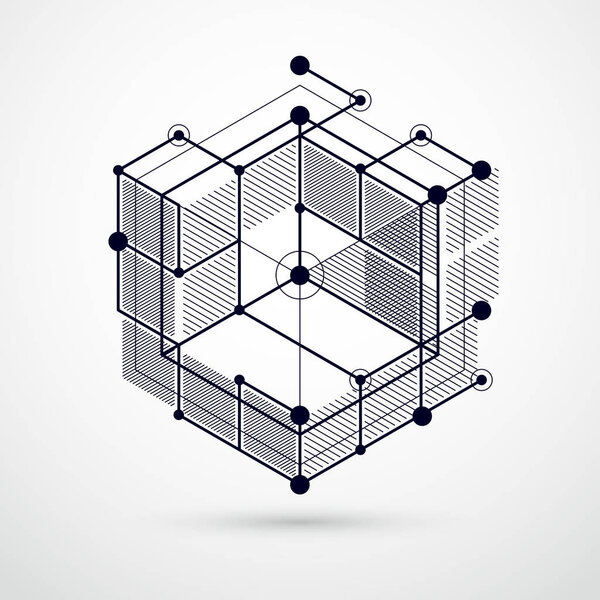 Abstract creative geometric art with variety of geometric elements