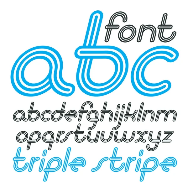 Rétro Lettres Minuscules Alphabet Anglais Collection Abc — Image vectorielle