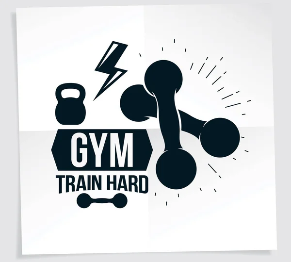 Affiche Motivation Cross Fit Avec Lettrage Train Hard — Image vectorielle