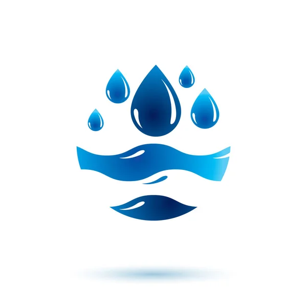 Moře Vlna Splash Symbol Bílém Pozadí — Stockový vektor