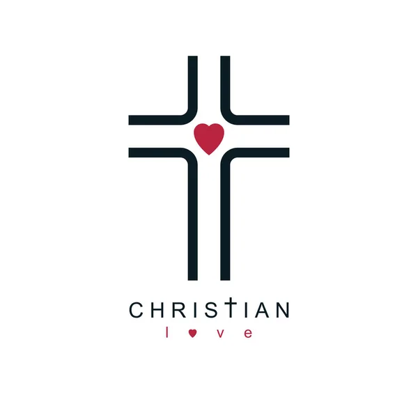 Christian Cross True Belief God Religion Icon — Stock Vector