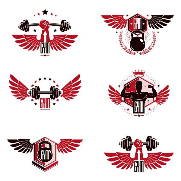 Logotypen Für Schwergewichtsgymnastik Oder Fitnessgymnastik — Stockvektor