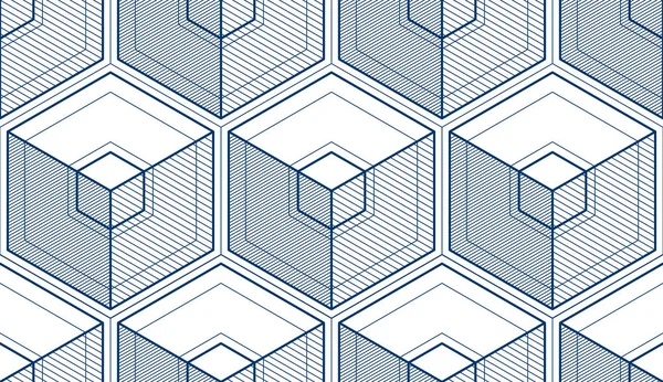 Coloridos Cubos Geométricos Abstractos Patrones Sin Costura — Vector de stock