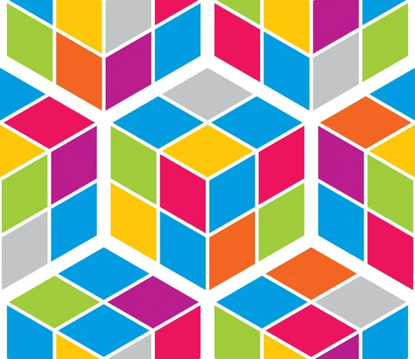 Cubes Géométriques Colorés Abstraits Motifs Sans Couture — Image vectorielle