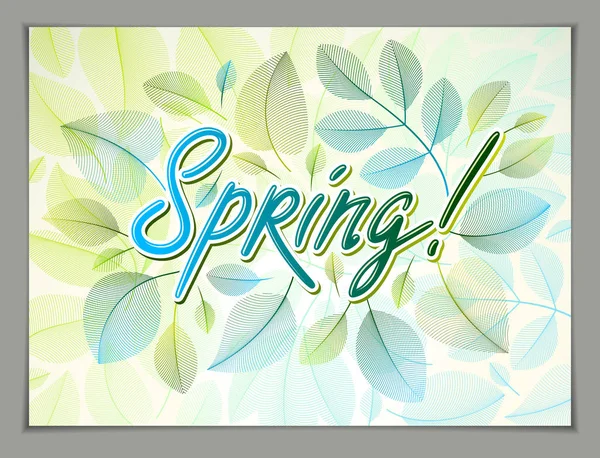 Colorful Floral Pattern Lettering Spring — Stock Vector