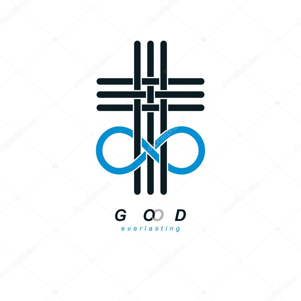 Everlasting christian belief in cod, creative symbol design