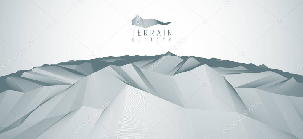 abstract geometric linear terrain surface