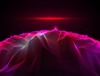 Fantastik uzay planet arazi 3d tasarım.