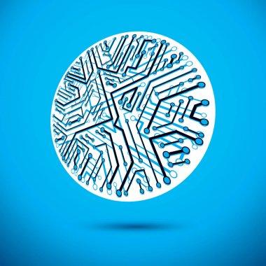 Bilgi iletişim teknolojisi öğesi, devre kartı yuvarlak şekil.