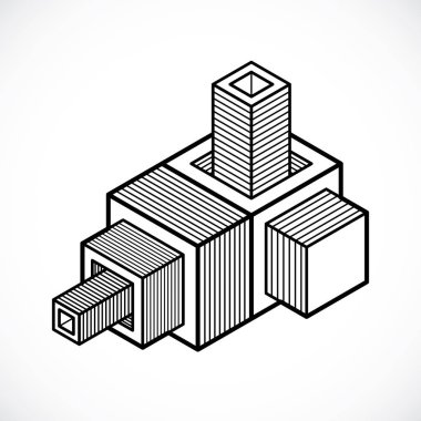 Soyut minimalist inşaat izometrik tasarım.