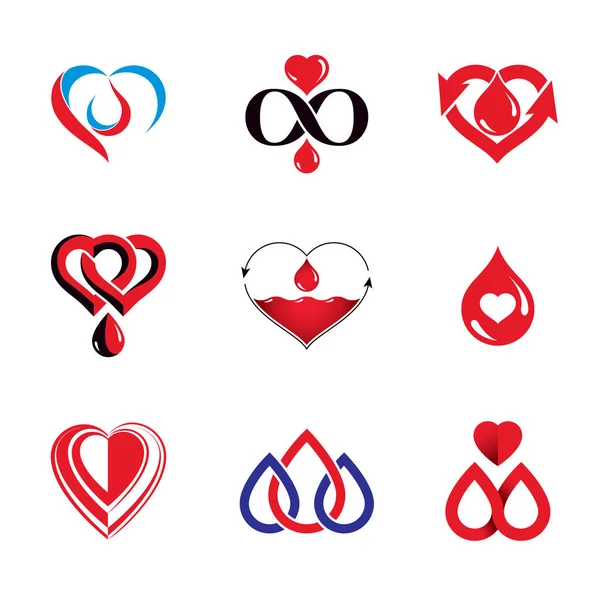Blood Donation Conceptual Icons Collection — Stock Vector