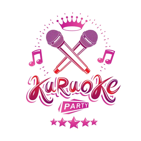 Karaoke Partij Uitnodiging Poster Geïsoleerd Witte Achtergrond — Stockvector