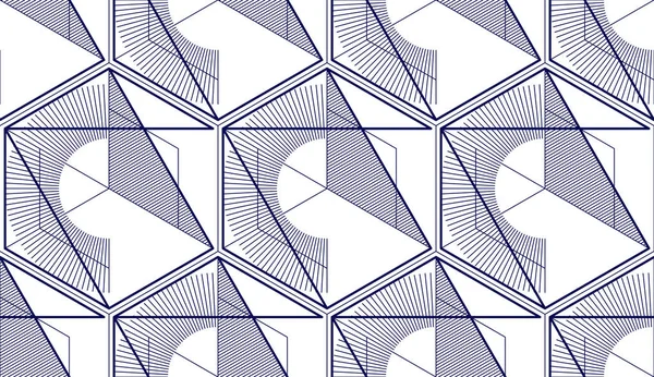 Geométrico Líneas Abstracto Patrón Sin Costura — Vector de stock