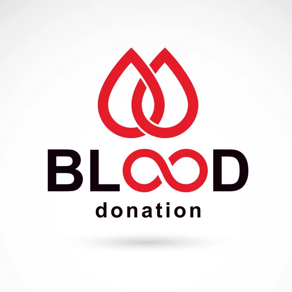Bloed Donatie Inscriptie Gemaakt Met Onbegrensde Symbool — Stockvector