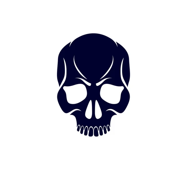 Eng Scull Symbool Geïsoleerd Witte Achtergrond — Stockvector