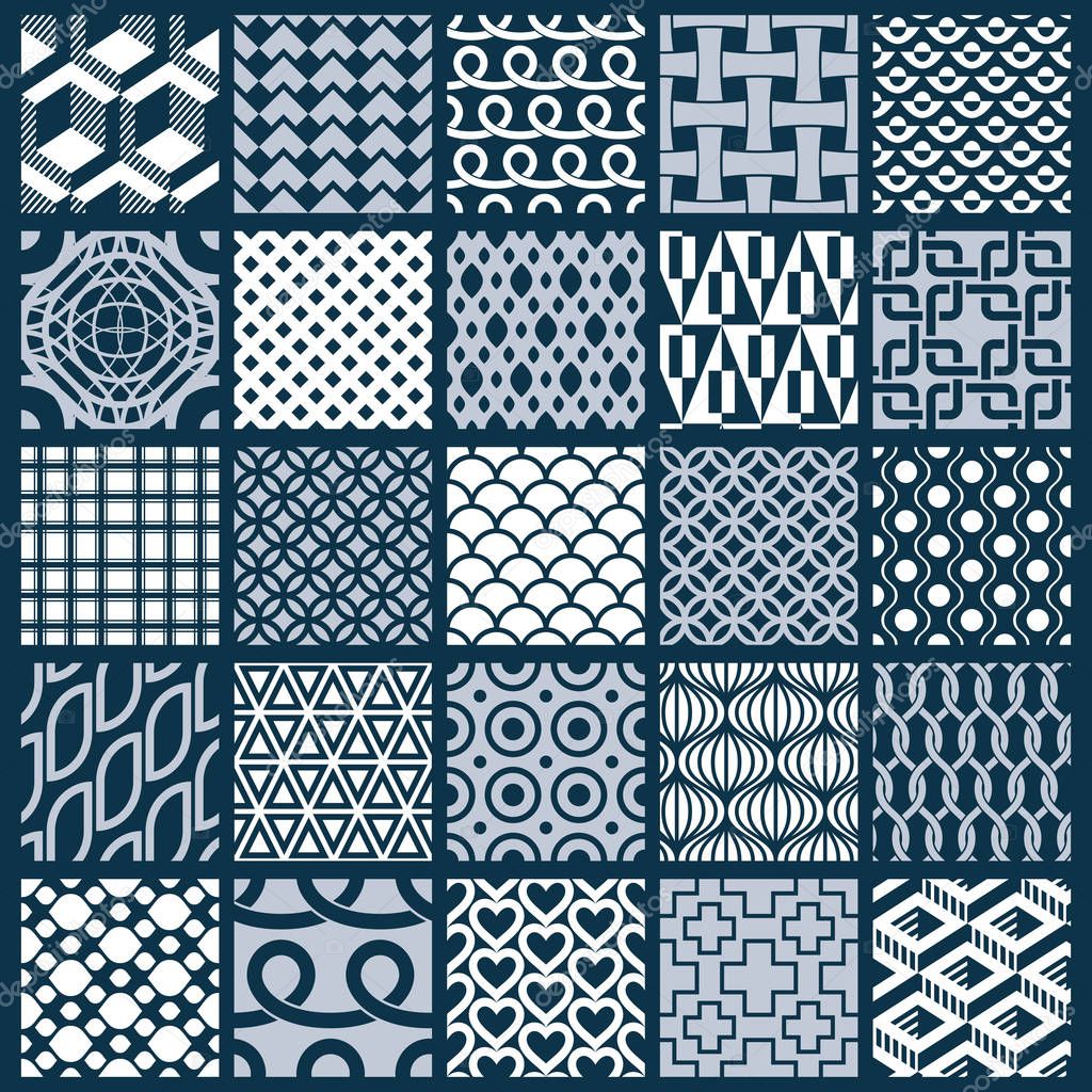 Graphic vintage textures created with squares, rhombuses and other geometric shapes. 