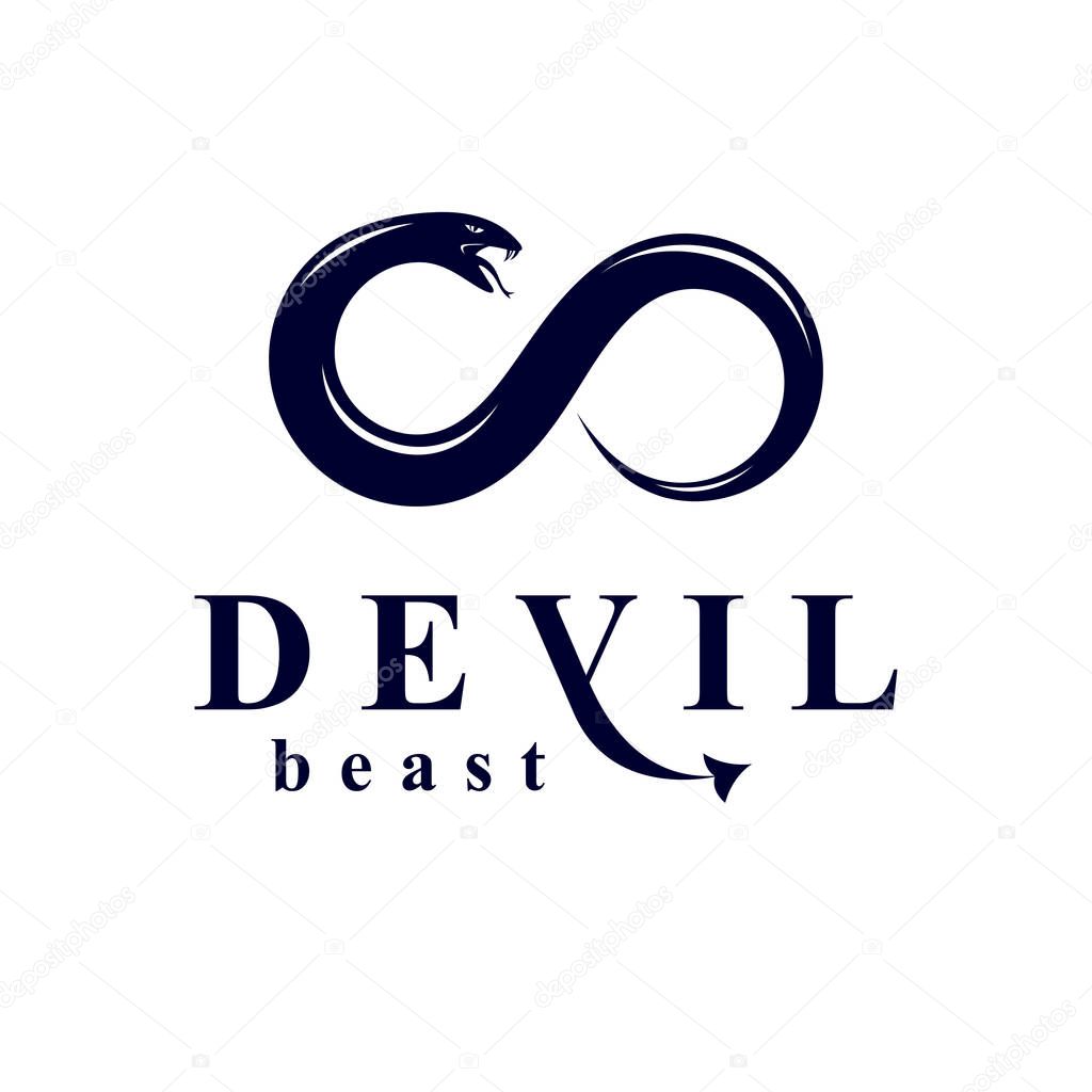 Evil spirit black graphic vector emblem