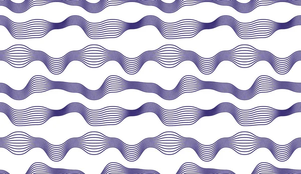 Chaotic Waves Seamless Pattern Vector Curve Lines Abstract Repeat Tiling — Stock Vector