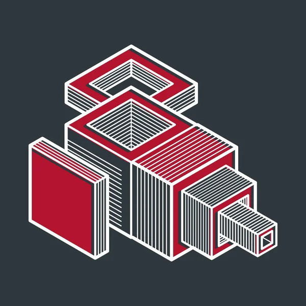 3D tasarım, soyut vektör boyutlu küp şekli.