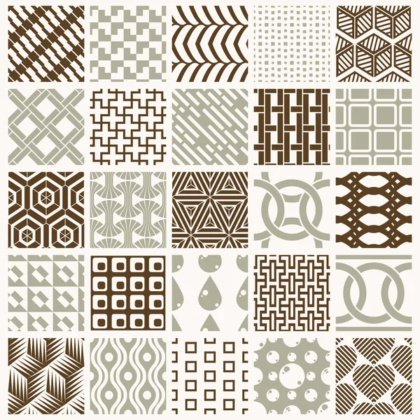 由不同的图象菱形 正方形和圈子组成的向量无穷的几何图案的集合 25具有装饰质感的平面瓷砖可用于纺织和设计 — 图库矢量图片