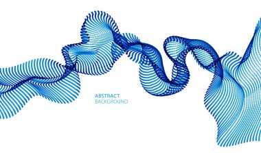 Ses dalgası, parçacıklar hareket halinde. dinamik vektör soyut arkaplan. 3D şekilli noktalar harmanlanmış ağ, geleceğin teknolojisi duvar kağıdını rahatlatıyor.