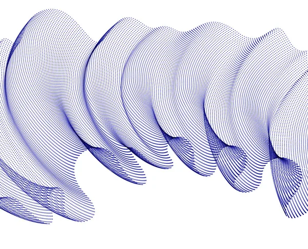 流动的颗粒波抽象的矢量背景 光滑弯曲的圆点透明的郁金香织物上的风 3D形点混合网状 舒缓宁静的墙纸 — 图库矢量图片