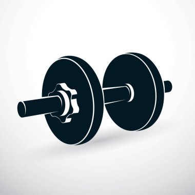 Dis ile oluşan beyaz izole Dumbbell vektör illüstrasyon