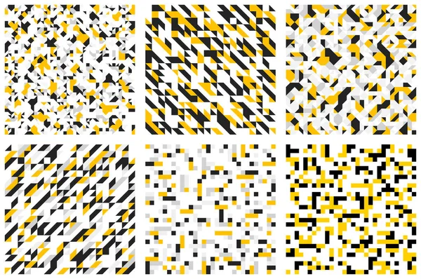 Мозаичный набор бесшовных узоров, геометрический вектор хаотической мозаики ba — стоковый вектор