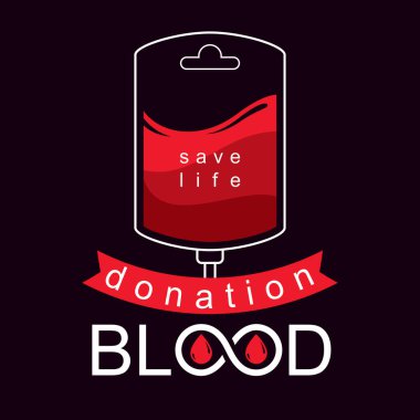 Blood dropper vector graphic illustration isolated on white. Vol