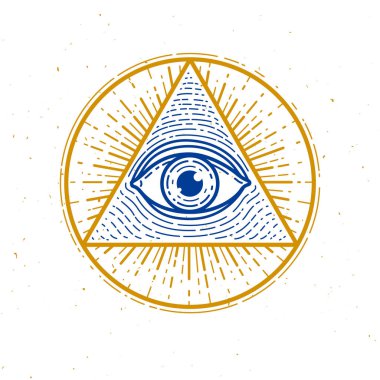 Kutsal geometri üçgen, duvar ve i tanrının göz gören tüm