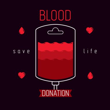 Blood dropper vector graphic illustration isolated on white. Vol