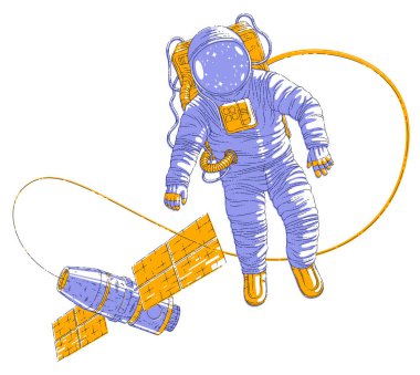Açık alanda uçan uzaylı uzay istasyonuna, astron bağlı