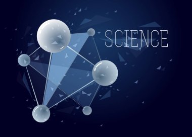 Moleküller vektör illüstrasyon, bilim kimyası ve fizik