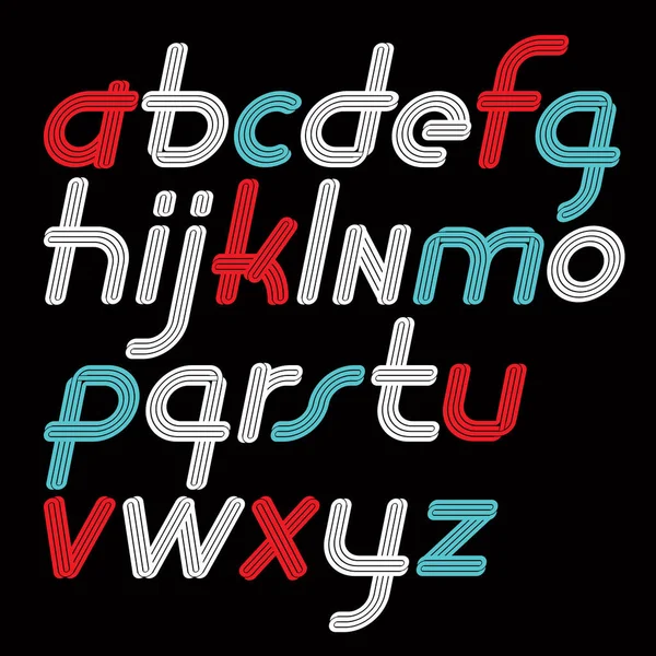 Vector funky cursiva colección de letras minúsculas alfabeto para — Vector de stock