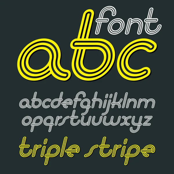 Vector retro lowercase English alphabet letters, abc collection. — Stockvector