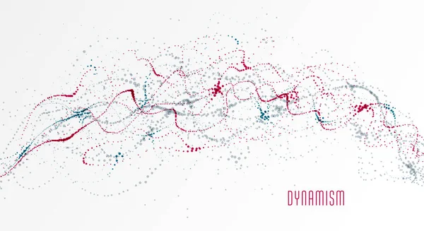 Stippen deeltjes vloeiende array vector abstracte achtergrond, biologie — Stockvector
