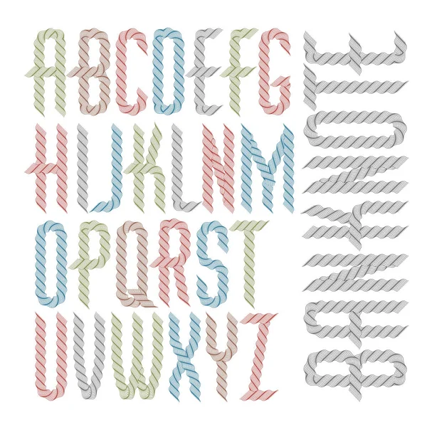 Colección de letras de alfabeto condensadas mayúsculas vectoriales hechas con s — Vector de stock