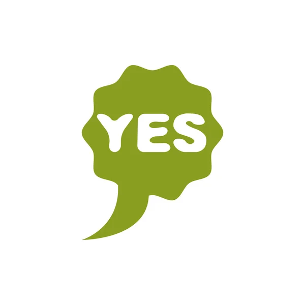 Green yes checkmark, right. Vector voting sign, choice metaphor — Stock Vector