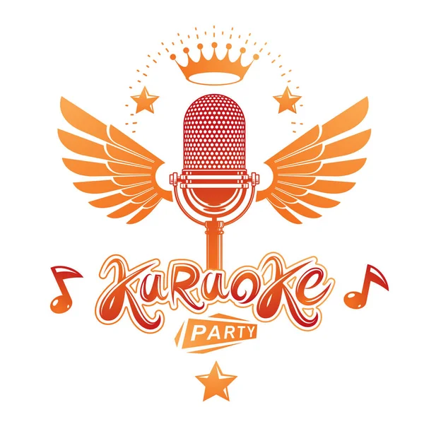 Karaoke festinvitasjonsplakat, live musikkvektorkonsert-adver – stockvektor