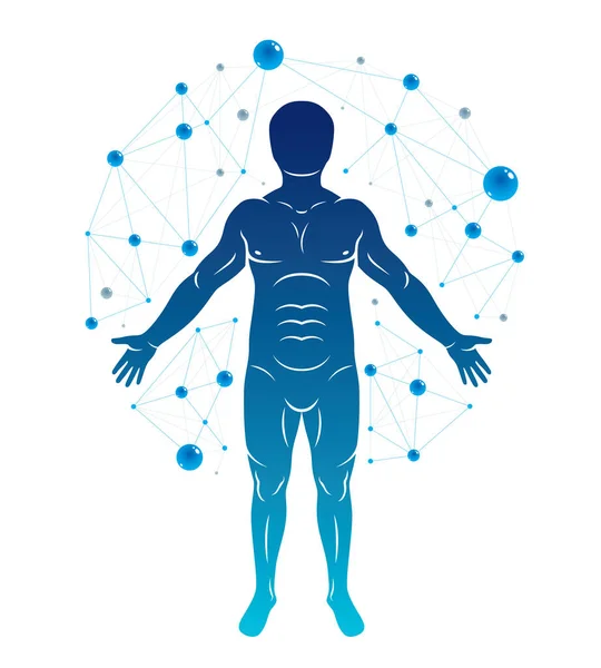 Wektor graficzny ilustracja człowieka, indywidualność stworzona z — Wektor stockowy