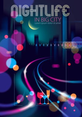 Soyut kentsel gece ışık bokeh defocused arka plan. Etkisi ve