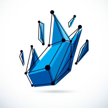 İzometrik soyut vektör düşük Poli şekli. İletişim technolo