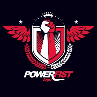 Güçlü bir erkek vektör illüstrasyonunun kaslı yumruğu kartaldan yapılmış.