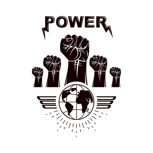 Шаблон векторного маркетинга, созданный с использованием сжатых кулаков rai
