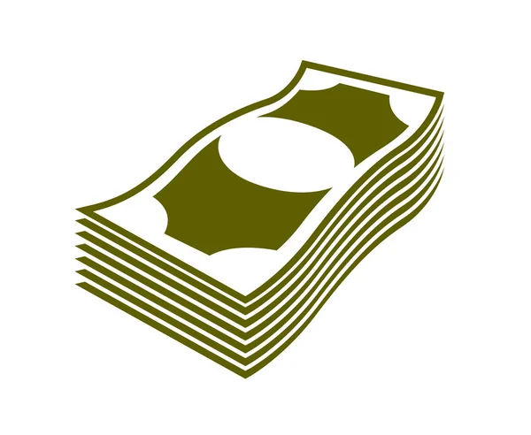 Cash money dollar banknote stack vector simplistic illustration — Stock Vector
