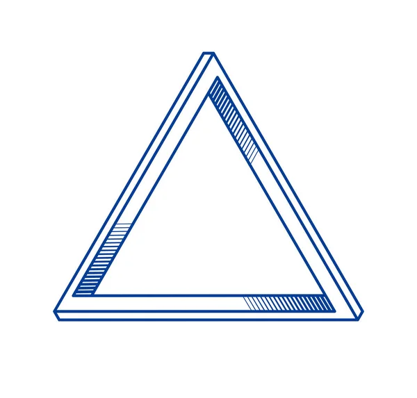 Geometria sacra triangolo dimensionale 3d forma impossibile, vettore — Vettoriale Stock